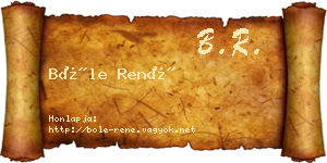 Bőle René névjegykártya
